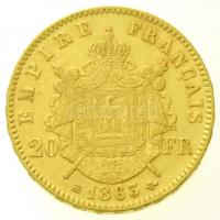 Franciaország / Második Császárság 1863BB 20Fr Au "III. Napóleon" (6,45g/0.900) T:2 ph.
/...