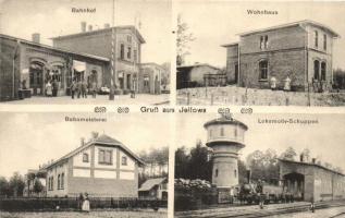 Jelowa, Jellowa; Bahnhof, Wohnhaus, Bahnmeisterei, Lokomotiv-Schuppen / railway statuin, locomotive depot, roadmasters office