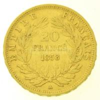 Franciaország / Második Császárság 1858A 20Fr Au "III. Napóleon" (6,43g/0.900) T:2,2- kis ...