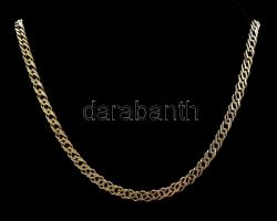 Ezüst(Ag) dupla szemes nyaklánc, jelzett, h: 48 cm, nettó: 16,1 g