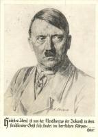 Adolf Hitler. Werbepostkarte Nr. 1. des Hilfsfonds für den Deutschen Sport. Aus Sport und Staat Seite 5 / "1936 XI. Olympiade" So. Stpl