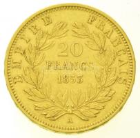 Franciaország / Második Császárság 1853A 20Fr Au "III. Napóleon" (6,46g/0.900) T:2 kis ph....