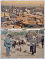 100 db RÉGI főleg francia népviseletes képeslap, érdekesebb lapokkal, jó minőségben, szép albumban /...