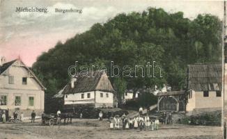 Kisdisznód, Michelsberg, Cisnadioara; Gemeindewirtshaus, Burgaufstieg / utcakép, községi kocsma, vendéglő, feljárat a várhoz / street view, restaurant and pub, road to the castle (r)