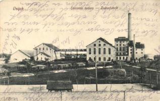 Eszék, Osijek, Esseg; Tvornica secera / Zuckerfabrik / Cukorgyár, iparvasút, vagonok. Selzer és Rank kiadása / sugar factory, industrial railway, wagons (EK)