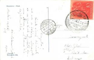 Munkács, Mukacheve, Mukacevo; vár / castle + 1938 Munkács visszatért So. Stpl. (EK)