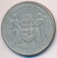 1930. 5P Ag "Horthy jobbra" T:2-,3 
Adamo P8