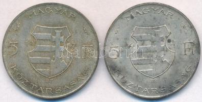 1947. 5Ft Ag "Kossuth" (2x) T:2,2- patina