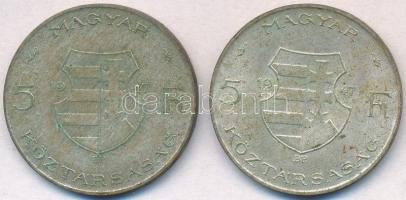 1947. 5Ft Ag "Kossuth" (2x) T:2- patina