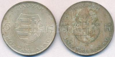 1947. 5Ft Ag "Kossuth" (2x) T:2,2- patina