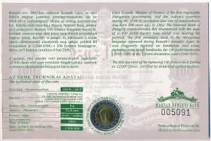 2002. 100Ft Ni-Cu-Zn "Kossuth" elsőnapi veret sorszámozott díszlapon T:BU 
Adamo FOEM1