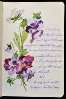 cca 1922 Emlékkönyv hímzett borítóval, néhány rajzzal, jó állapotban