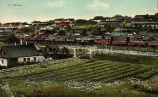 Doubrava, Dombrová, Dombrau; railway station, wagons. J. Buchsbaum (EK)