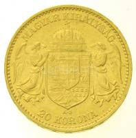 1915KB 20K Au "Ferenc József" Körmöcbánya (6,77g/0.900) T:1-,2 / Hungary 1915KB 20 Korona ...