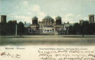 Moscow, Moscou; Petrovsky Palace (Petroff Palace) and park (EK)