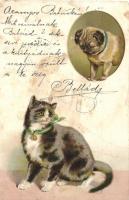 1899 Cat and dog. litho (fl)