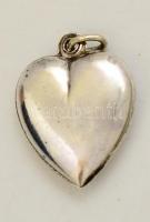 Ezüst(Ag) szív függő, jelzett, 2x1,4 cm, nettó: 1,1 g