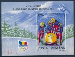 Téli olimpia vágott blokk, Winter Olympics imperforated block