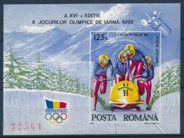 Téli olimpia vágott blokk Winter Olympics imperforated block