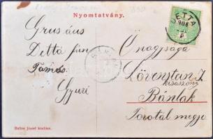 Detta, Ghedu, Deta; Fő utca, városháza, üzletek. leporellolap. Ballon József kiadása / main street, ...