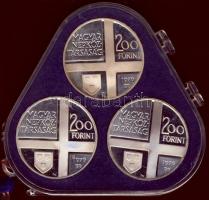 1976. 200Ft Ag 3klf db "Festők I. - Derkovits, Szinyei, Munkácsi" sor T:PP Eredeti MNB tok...