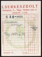 1933 Cserkészbolt számla / Scout shop bill