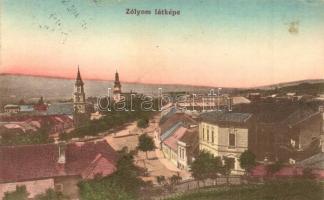 Zólyom, Zvolen; látkép templomokkal / panorama view, churches