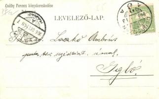 1906 Csáthy Ferenc debreceni könyvkereskedő levele és reklámja, Képes Folyóirat / Hungarian booksell...