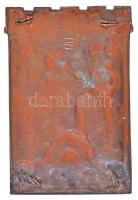 ~1919-1945. "Pest várm. Tűzoltószövetségének verseny díja"  Br plakett, hátoldalán akasztá...