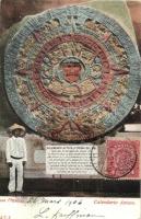 Mexico, Calendario Azteco / Aztec Calendar, folklore, TCV card
