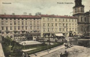Warsaw, Warszawa, Varsovie; Pomnik Kopernika / statue, square, shops