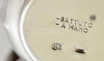 Ezüst(Ag) monogramos tejszínes kiöntő, jelzett, m: 5 cm, nettó: 44,4 g