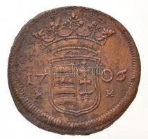 1706M-M X Poltura Cu "II. Rákóczi Ferenc" (8,35g) T:2,2- / Hungary 1706M-M X Poltura Cu "Francis II Rákóczi" (8,35g) C:XF,VF Huszár: 1543., Unger II.: 1133.d