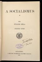 Földes Béla: A socialismus I-II. kötet. Bp.,1910, MTA. Kiadói aranyozott egészvászon-kötés, jó állap...