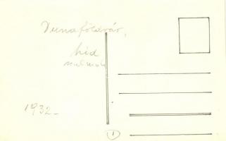 1932 Dunaföldvár, híd, vízi hajómalom. photo