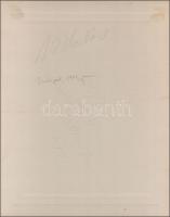 cca 1933 Bp., Jeney Anka: Kalapos hölgy műteremben, feliratozott műtermi fotó, aláírt, kartonra kasí...