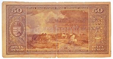 1945. 50P előlapi alapnyomat nélkül! T:III- / 
Hungary 1945. 50 Pengő without underprint on front! ...