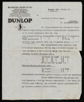 1927 Schweitzer József és Fia, Dunlop gyártmányok magyarországi vezérképviselete, díszes fejléces számla, 28x22,5 cm
