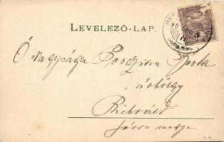 1900 Besztercebánya, Banska Bystrica; utcakép műhellyel és munkásokkal / Street view with workshop a...