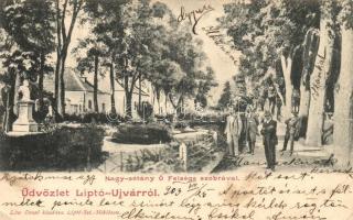 Liptóújvár, Liptovsky Hrádok; Nagysétány, Ferenc József szobor / promenade with statue of Franz Joseph (EK)