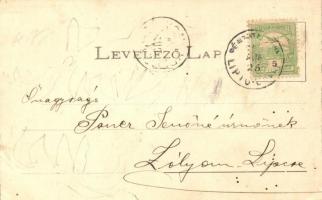 Liptóújvár, Liptovsky Hrádok; Nagysétány, Ferenc József szobor / promenade with statue of Franz Jose...