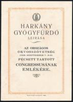 1929 Harkány Gyógyfürdő leírása, az Országos Orvosszövetség Pécsett tartott kongresszusának emlékére, 16p