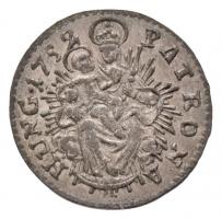 1752K-B Denár Ag "Mária Terézia" Mária sugarak között, zárt koronás címerrel. Ilyen évszám...