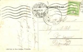 Piliscsaba egy perc. gőzmozdony vasutassal, Pohl és Herz kiadása (fl)