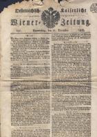 1826 Decemberi Wiener Zeitung 1K-s hírlap szignettával