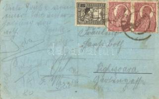 1918 Arminia / Armenian serenade art postcard. silhouette, artist signed  (EK)