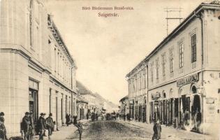 Szigetvár, Báró Biedermann Rezső utca, Kobza Károly üzlete. Kozáry Ede kiadása (EK)