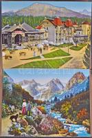 Tátra, Vysoké Tatry, Hohe Tatra; 10 darabos leporellofüzet / leporello booklet with 10 postcards