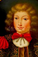 Jelzés nélkül: Bieder fiú portré cca 1850. Olaj, vászon, antik keretben, 47×35 cm