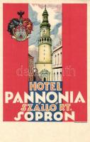 Sopron, Pannonia Szálló rt. reklámlapja / Hungarian hotel advertisement (EK)